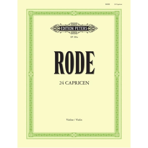 24 Caprices for Violin Solo by Rode - Peters EP281A