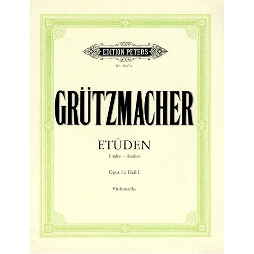 12 Studies for Beginners Op. 72 Bk 1 for Cello by Friedrich Grutzmacher