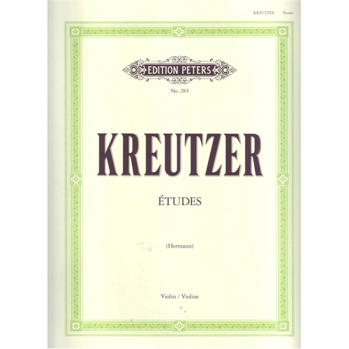 Kreutzer 42 Studies for Violin by Rudolphe Kreutzer, Edition Peters, 1 Page