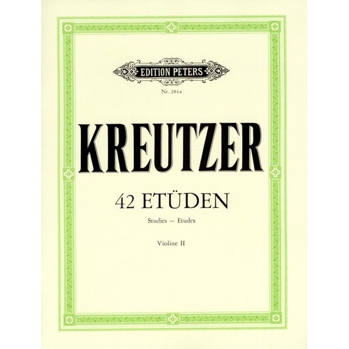 Kreutzer 42 Studies Second Violin Part - Edition Peters