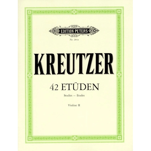 Kreutzer 42 Studies Second Violin Part - Edition Peters