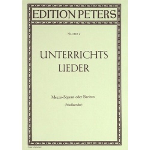 Instructive Songs Mezzo-Soprano Or Baritone (Softcover Book)