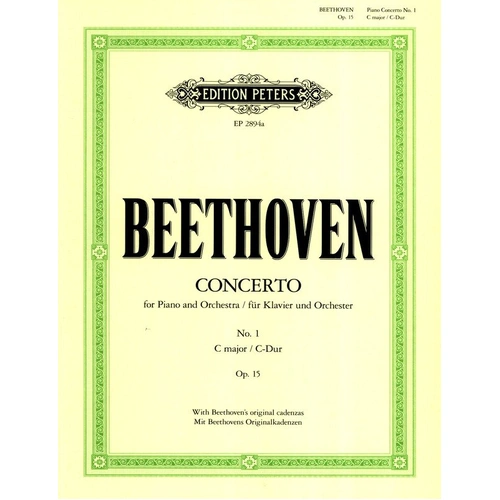 Beethoven Concerto No. 1 in C Major Op. 15 for Piano and Orchestra - 2 Pianos 4 Hands Edition by Max Pauer, Edition Peters
