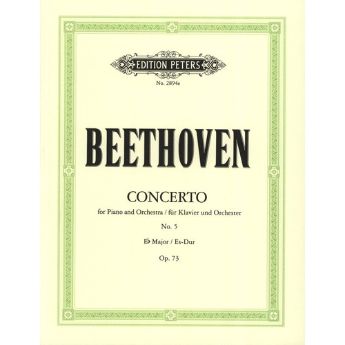 Beethoven - Concerto No. 5 in E Flat Op. 73 'Emperor' for 2 Pianos 4 Hands, Edition Peters