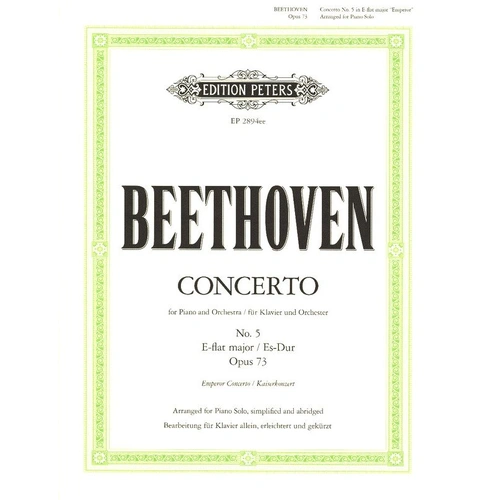 Beethoven - Concerto No. 5 in E Flat Op. 73 Piano Solo Abridged Edition