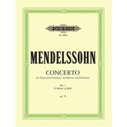 Mendelssohn - Concerto No 1 G Min Op 25 2Piano 4Hnd (Softcover Book)