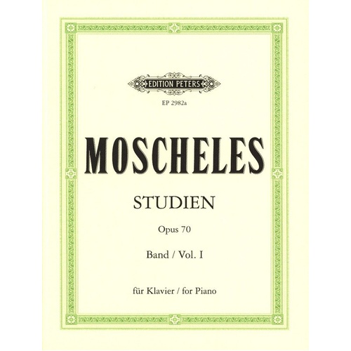 Moscheles Studies Op. 70 Vol. 1 for Solo Piano, Edited by Ruthardt, 12 Pieces, Edition Peters