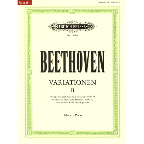 Beethoven Variations Complete Vol 2 Urtext Edition for Piano Solo