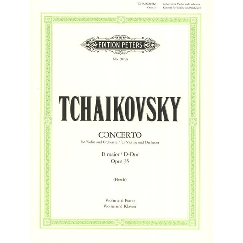 Tchaikovsky Concerto in D Op. 35 for Violin and Piano, Edition Peters, Grade 7+