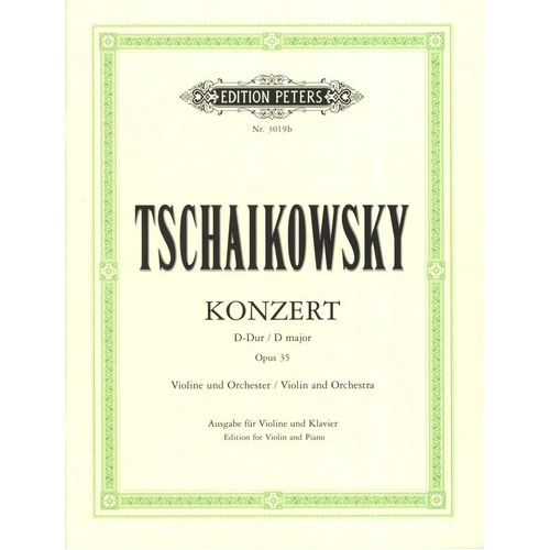 Tchaikovsky Concerto in D Op. 35 for Violin and Piano, Edition Peters, Edited by Oistrach & Mostras, 1 Page