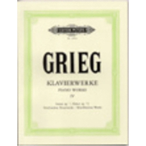 Grieg - Piano Works Vol 4 Supplement, Piano Solo, Edition Peters