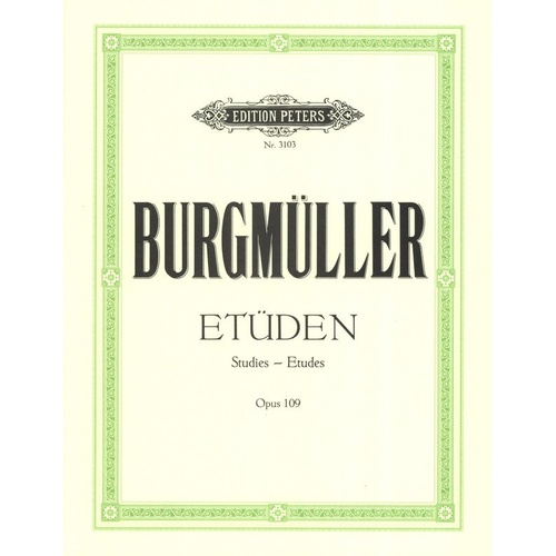 Burgmuller 18 Characteristic Studies Op. 109 for Piano Solo by Edition Peters
