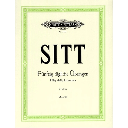 SITT 50 Daily Exercises Op. 98 for Violin - Edition Peters