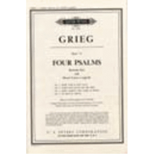 Grieg - 4 Psalms Op 74 Baritone/SATB A Cappella (Octavo) Book