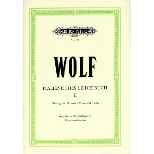 Italienisches Liederbuch BK 2 by Hugo Wolf, Vocal Score, Edition Peters, 1 Page