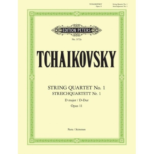 Tchaikovsky - String Quartet No 1 In D Op 11 Parts (Set Of Parts) Book