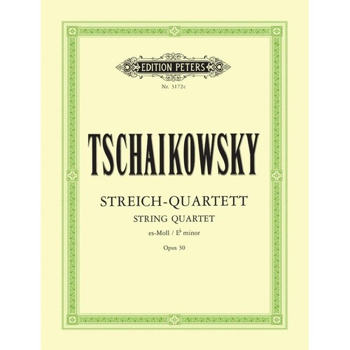 Tchaikovsky - String Quartet No 3 E Flat Min Op 30 Parts (Set Of Parts) Book