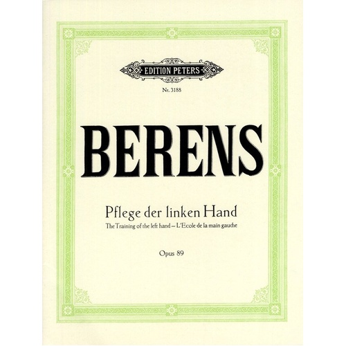 Berens Training of the Left Hand Op. 89 for Piano Solo, 4 Pages, Edition Peters