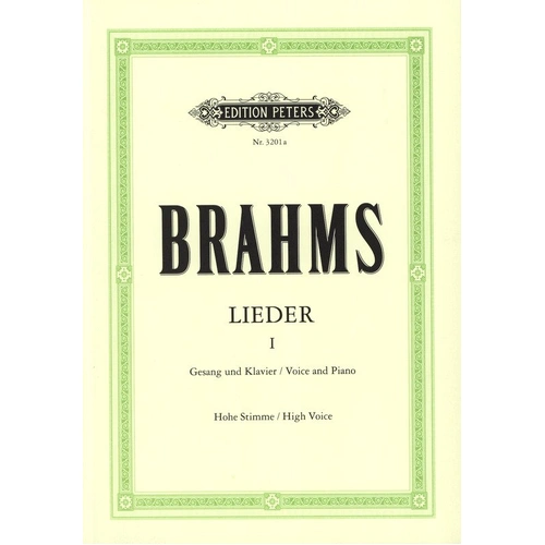 Brahms - Complete Songs Vol. 1 High Voice Vocal Score German