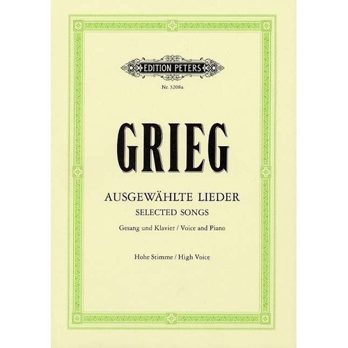 Grieg - Album of 60 Selected Songs for High Voice, Vocal Score