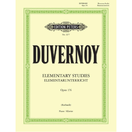 Duvernoy Elementary Studies Op. 176 Piano Solo Edited by Ruthardt P3277