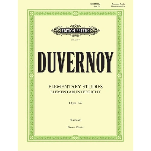 Duvernoy Elementary Studies Op.176 Piano Solo Edited by Ruthardt P3277