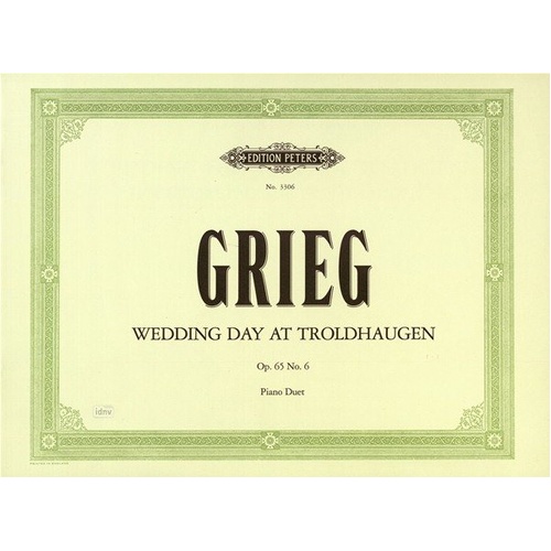 Grieg - Wedding Day at Troldhaugen Op. 65 No. 6 Piano Duet