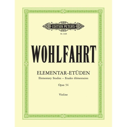 Wohlfahrt - 40 Elementary Studies Op 54 Violin (Softcover Book)