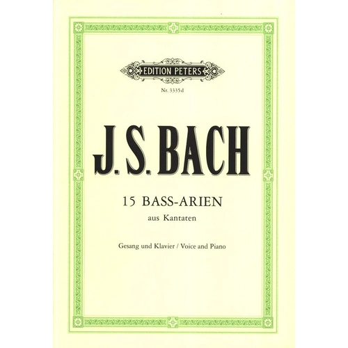 Arias Bass Vocal Score by Johann Sebastian Bach, Edition Peters, 1 Page