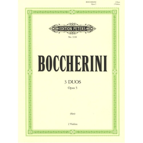 Boccherini: 3 Duets Op. 5 for 2 Violins - Edition Peters