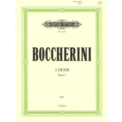 Boccherini - 3 Duets Op. 5 for 2 Violins, Edition Peters, Violin Duet, 1 Page