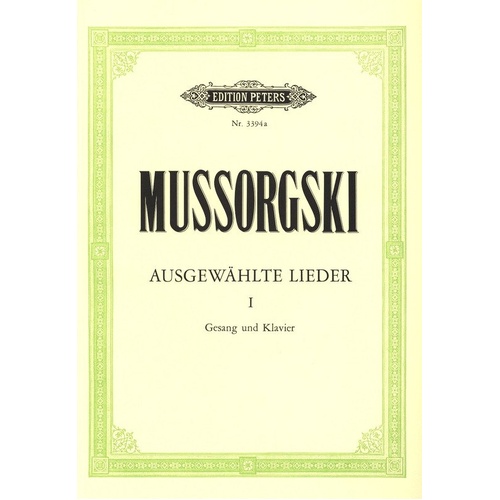 Selected Songs Book 1: Songs and Dances of Death Vocal Score by Modest Mussorgsky, Edition Peters, 1 page