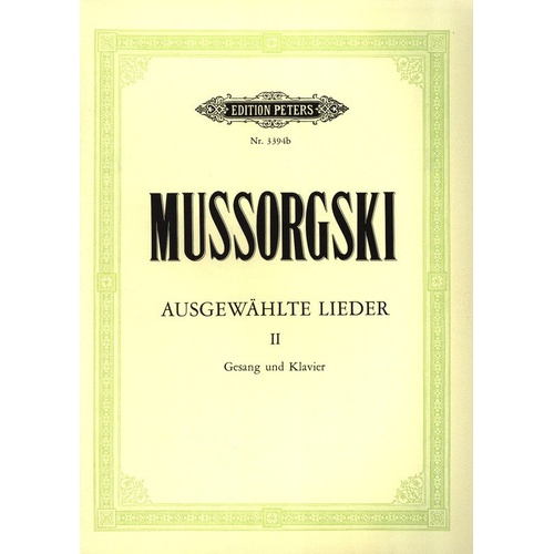 Selected Songs Book 2 for Voice - 7 Selected Songs by Modest Mussorgsky, Vocal Score, Edition Peters, 1 Page