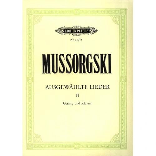 Selected Songs Book 2 for Voice - 7 Songs by Modest Mussorgsky, Vocal Score, Edition Peters, 1 Page