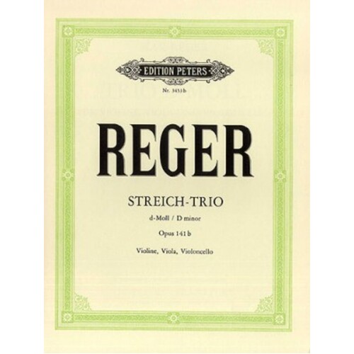 Reger - String Trio D Minor Op 141B Parts (Set Of Parts) Book