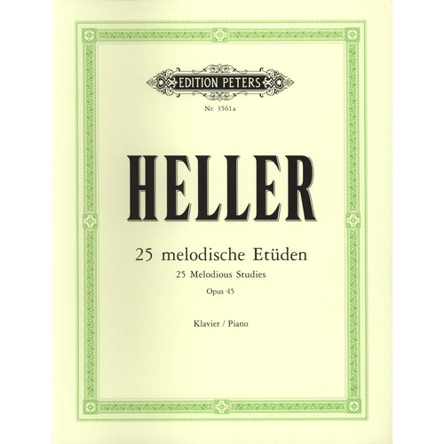 Heller 25 Melodious Studies Op. 45 Edited by Teichmuller for Piano Solo