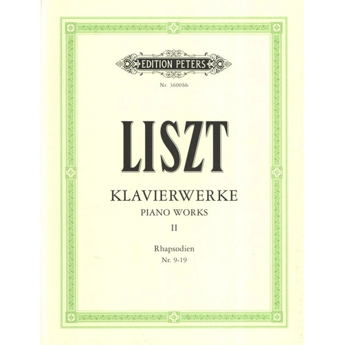 Piano Works Vol. 2: Hungarian Rhapsodies Nos. 9-16 by Franz Liszt, Piano Solo, Edition Peters, 1 Page