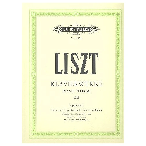 Piano Works Vol. 12 by Franz Liszt - Supplementary Volume, Piano Solo, Edition Peters, 1 Page