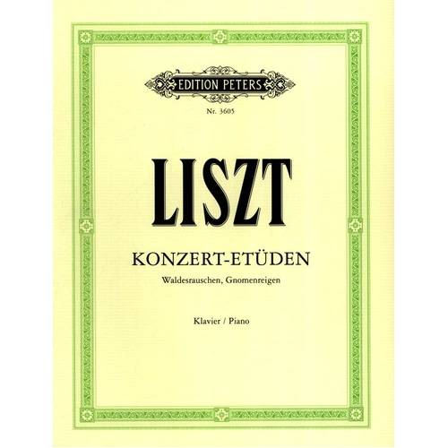 Liszt - 2 Concert Studies for Piano Solo, Edition Peters, 1 Page