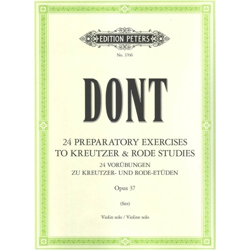 Dont 24 Preparatory Exercises Op. 37 for Violin, Edition Peters
