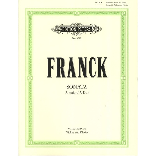 Cesar Franck Sonata in A Major for Violin and Piano, Edited by Jacobsen, Edition Peters