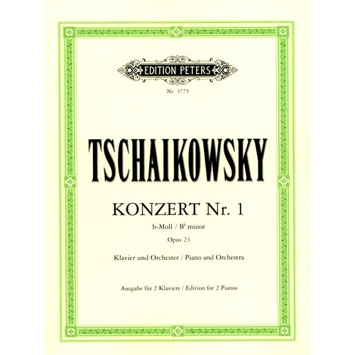 Tchaikovsky Concerto No. 1 Op. 23 for 2 Pianos 4 Hands Edition Peters