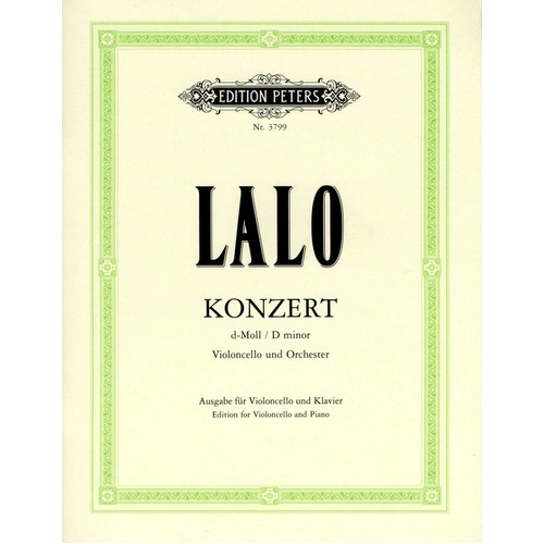 Lalo - Concerto in D Minor for Cello and Piano, Edition Peters, 1 Page