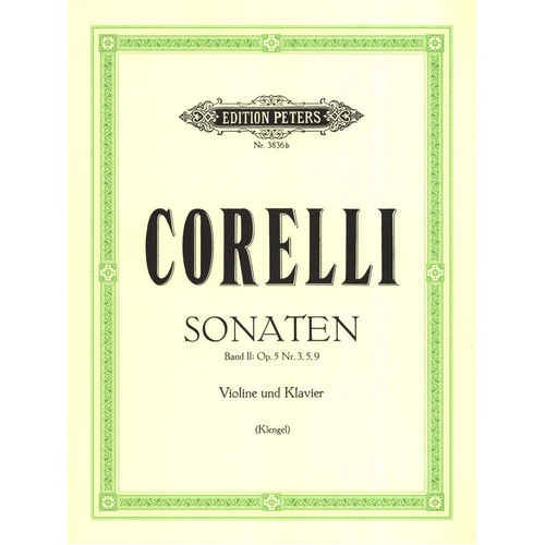 Corelli - 6 Sonatas Vol 2 Op 5 Nos 3 5 9 for Violin/Piano