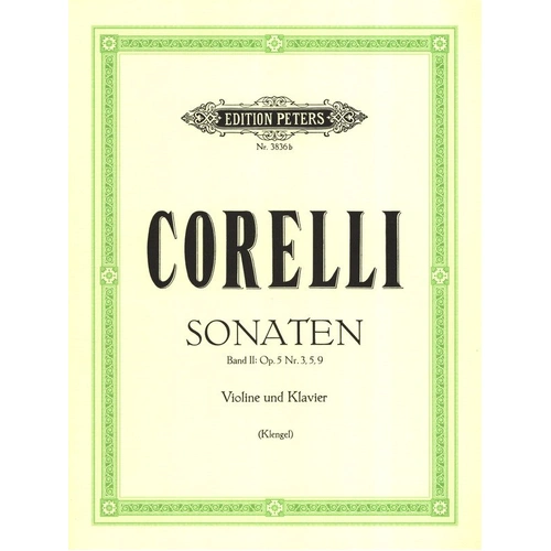 Corelli - 6 Sonatas Vol 2 Op 5 Nos 3, 5, 9 for Violin and Piano