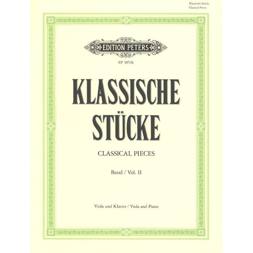 Classical Pieces Vol. 2 for Viola and Piano by Klengel - Edition Peters