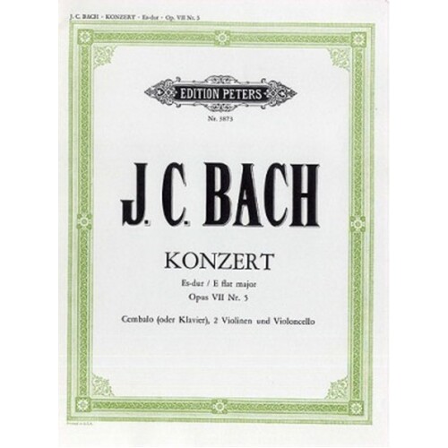 Jc Bach - Concerto E Flat Op 7 No 5 Full Score Book