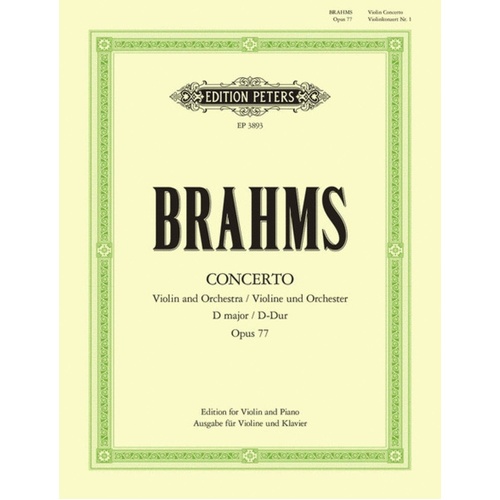 Concerto Op 77 D Violin/Piano (Softcover Book)