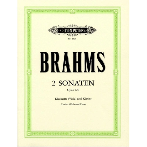 Brahms - 2 Sonatas Op. 120 for Clarinet (Viola) and Piano, Edition Peters