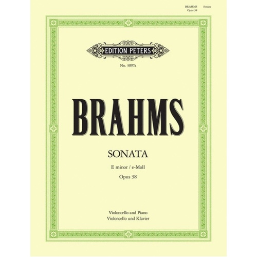 Brahms - Sonata No 1 E Min Op 38 Cello/Piano (Softcover Book)